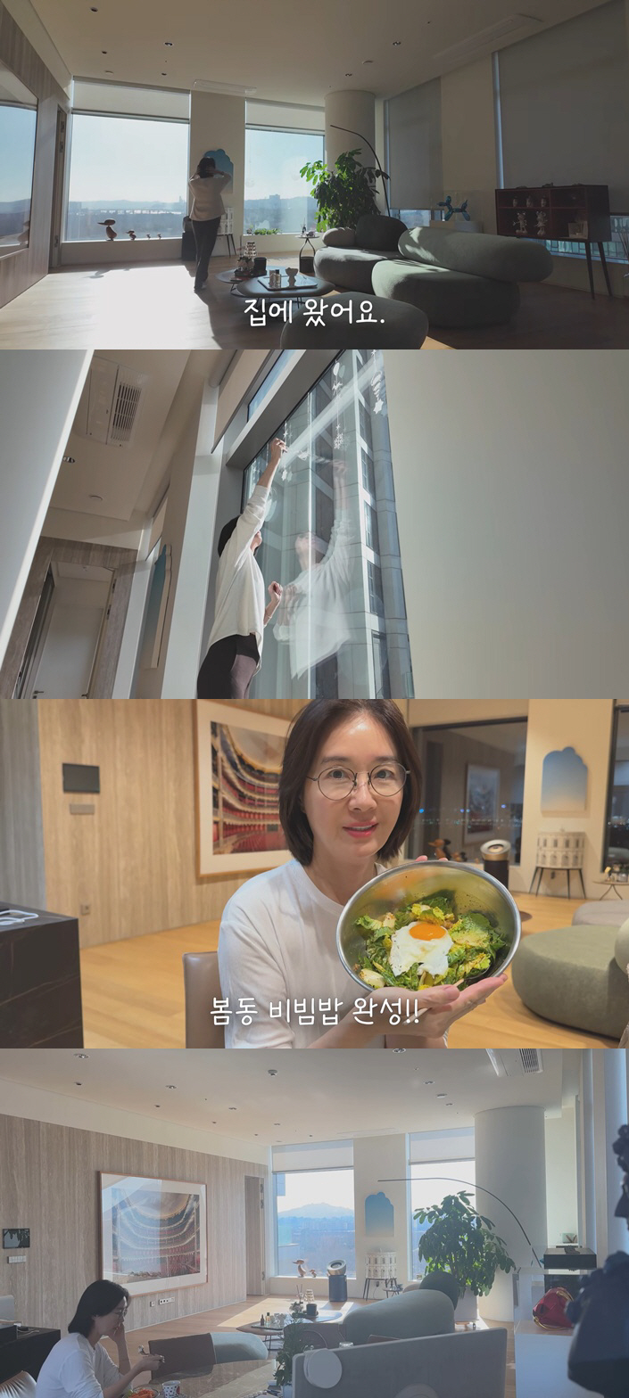 오연수, '100억대 성수 아파트'서 집콕 호사..'봄동 비빔밥'으로 힐…