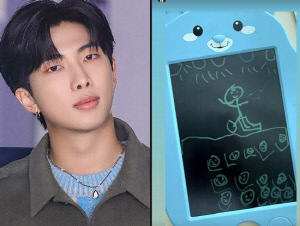 RM, 인대 파열에도 광화문 집념…깁스한 채 직접 그린 '무대 의지'