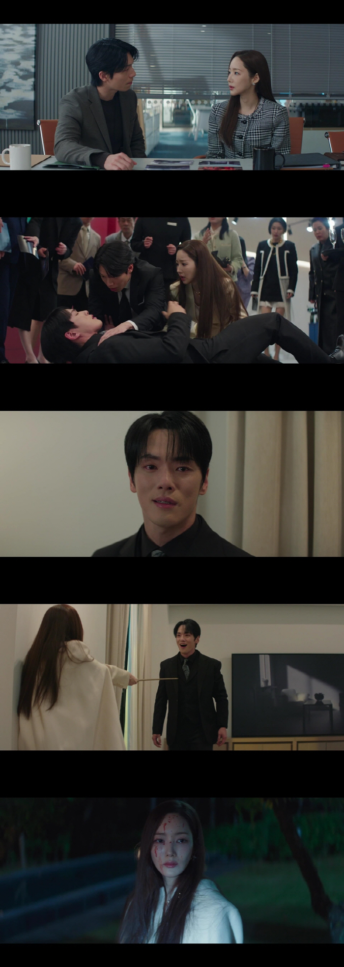 [SC리뷰] 김정현=김동준이었다..박민영, 전 남친 집착→피칠갑 파국 엔딩 '충격'('세이렌')