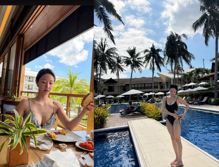 '싱글맘' 한그루, 60kg→42kg 감량하더니..수영복 몸매 '레전드 …