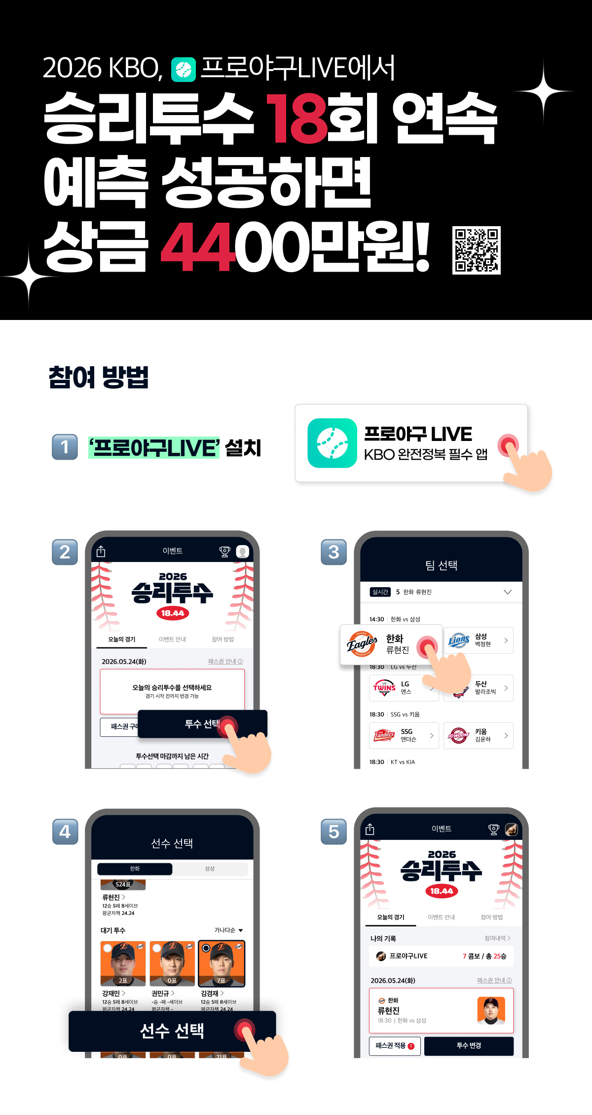 '올해도 돌아왔다' '프로야구 LIVE' 앱에서, 승리투수 18회 연속 …