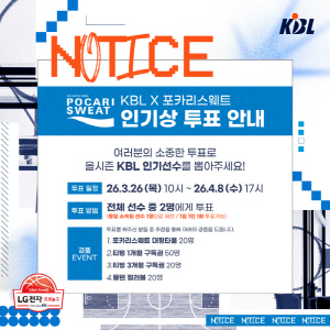 '올해도 또 허웅?' KBL '프카리스웨트인기상' 투표 4월8일까지 실시…6시즌 연속 허웅 최다 수상 대기록 이어질까
