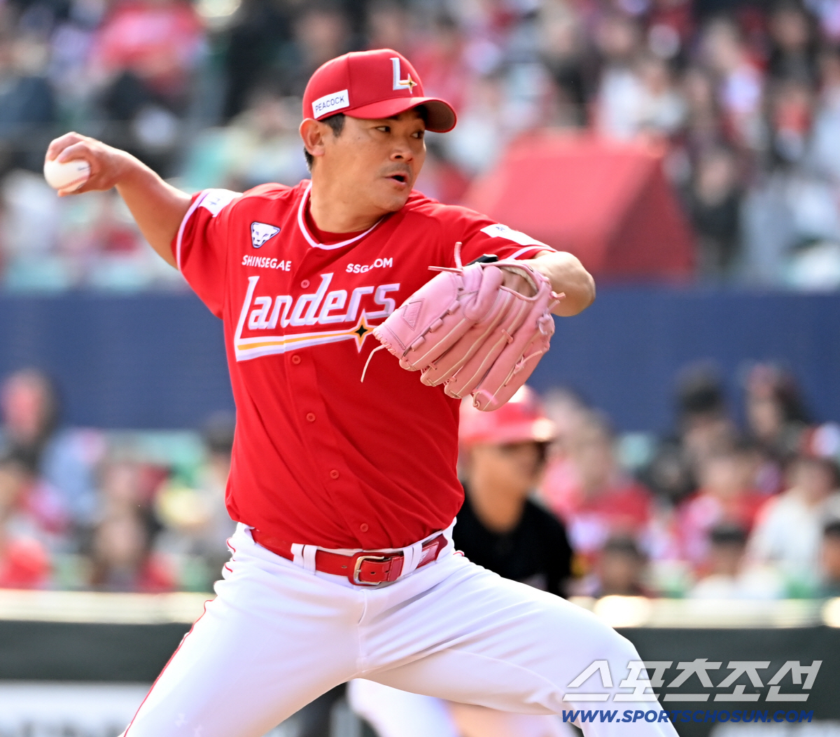 29일 인천SSG랜더스필드에서 열린 KIA와 SSG의 경기. 역투하는 SSG 노경은. 인천=허상욱 기자wook@sportschosun.com/2026.03.29/