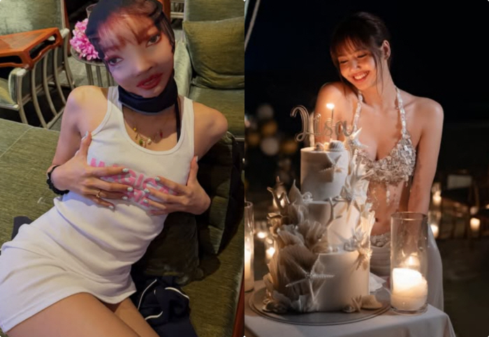 블랙핑크 리사, 또 비키니 입었다..해변서 초호화 생일 파티