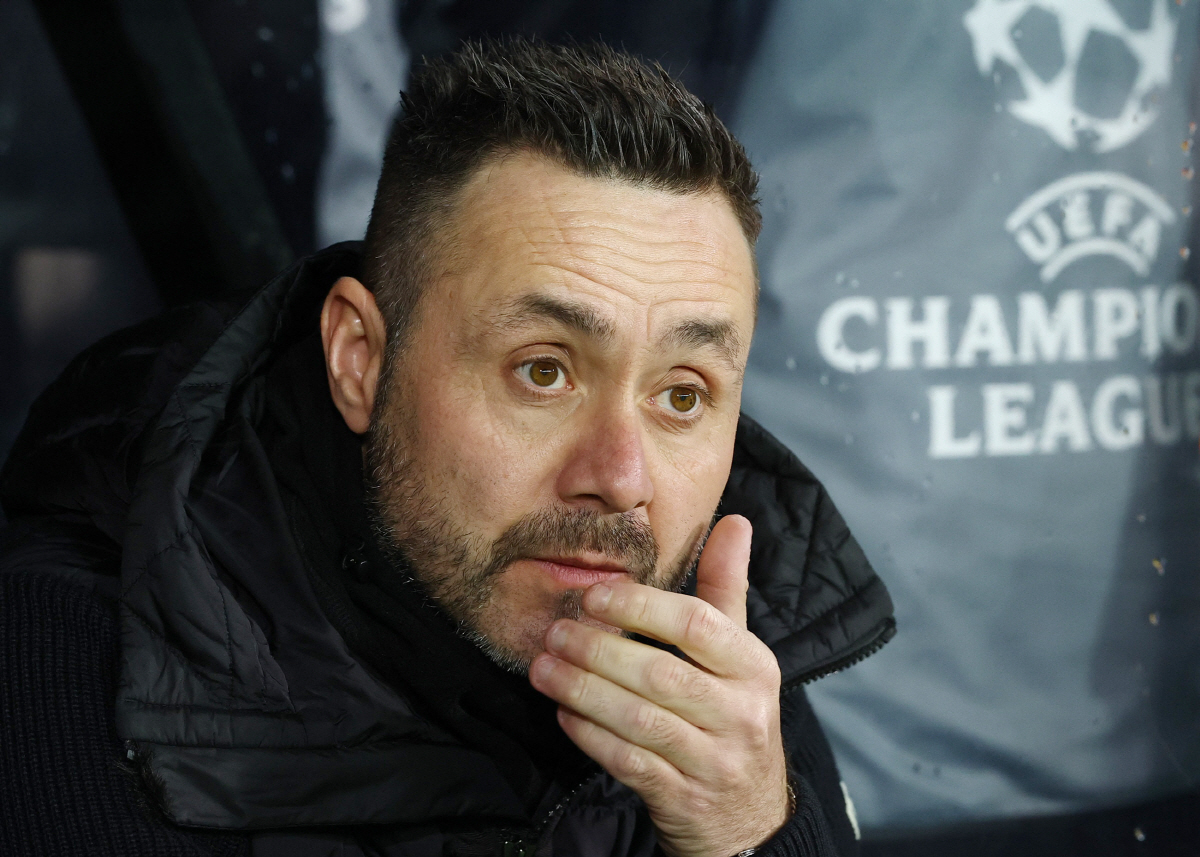 Soccer Football - UEFA Champions League - Club Brugge v Olympique de Marseille - Jan Breydel Stadium, Bruges, Belgium - January 28, 2026 Olympique de Marseille coach Roberto De Zerbi before the match REUTERS/Yves Herman<저작권자(c) 연합뉴스, 무단 전재-재배포, AI 학습 및 활용 금지>