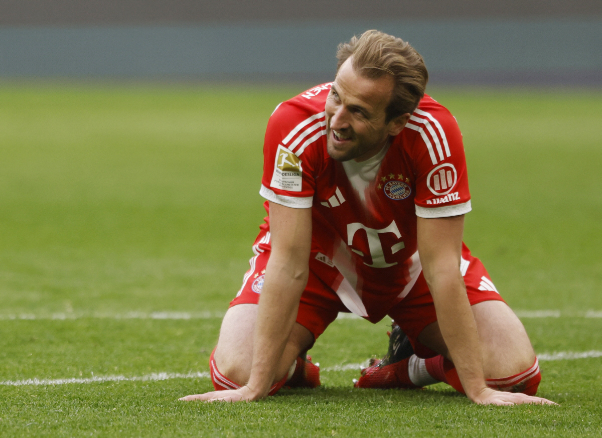 Soccer Football - Bundesliga - Bayern Munich v 1. FC Union Berlin - Allianz Arena, Munich, Germany - March 21, 2026 Bayern Munich's Harry Kane reacts REUTERS/Michaela Stache DFL REGULATIONS PROHIBIT ANY USE OF PHOTOGRAPHS AS IMAGE SEQUENCES AND/OR QUASI-VIDEO.<저작권자(c) 연합뉴스, 무단 전재-재배포, AI 학습 및 활용 금지>