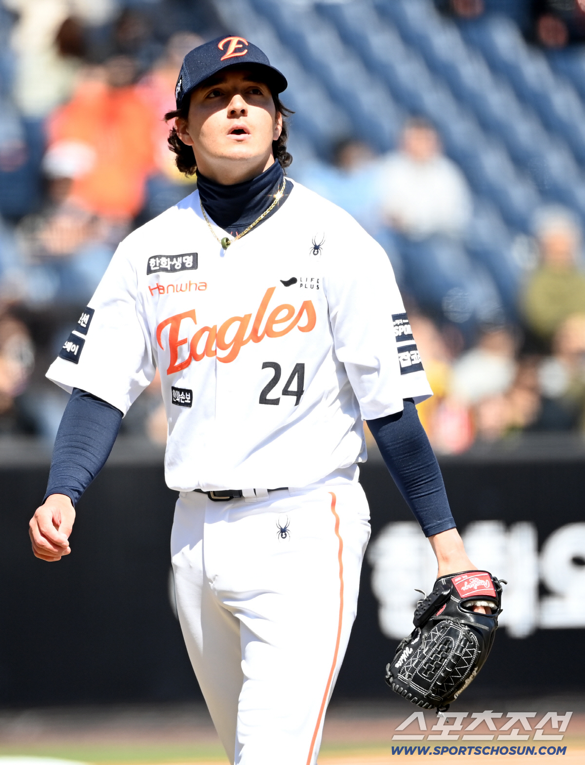 19일 대전한화생명볼파크에서 열린 KIA와 한화의 시범경기. 3회초 투구를 마친 한화 화이트가 더그아웃으로 향하고 있다. 대전=허상욱 기자wook@sportschosun.com/2026.03.19/
