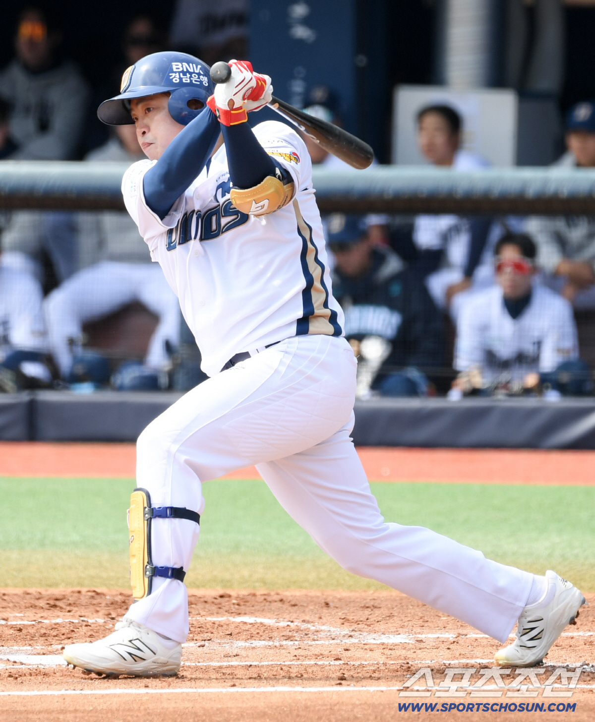 15일 마산야구장에서 열린 NC 다이노스와 키움 히어로즈의 시범경기. NC 권희동이 타격을 하고 있다. 창원=박재만 기자 pjm@sportschosun.com/2026.03.15/