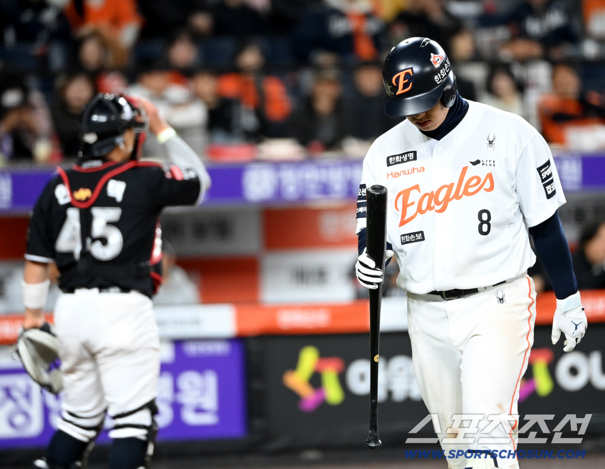 31일 대전한화생명볼파크에서 열린 KT와 한화의 경기. 9회말 한화 노시환이 KT 주권에 삼진으로 물러나고 있다. 대전=허상욱 기자wook@sportschosun.com/2026.03.31/