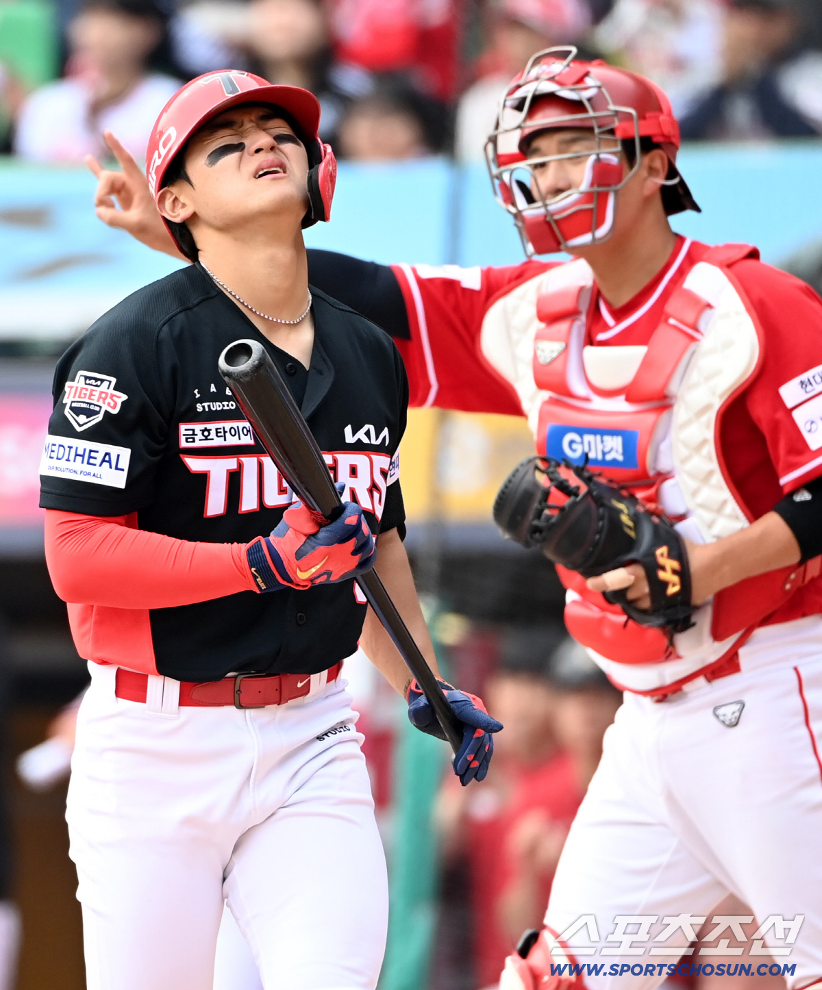 29일 인천SSG랜더스필드에서 열린 KIA와 SSG의 경기. 3회초 1사 만루 김도영이 김건우에 삼진을 당하며 아쉬워하고 있다. 인천=허상욱 기자wook@sportschosun.com/2026.03.29/