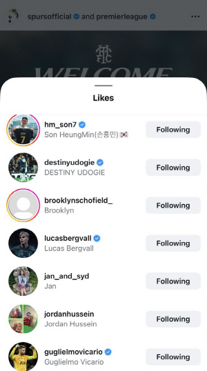 [공식발표] '강등 위기 토트넘을 제발 살려주세요' 손흥민도 응원했다...데 제르비 감독, 부임 오피셜에 '하트' 꾹