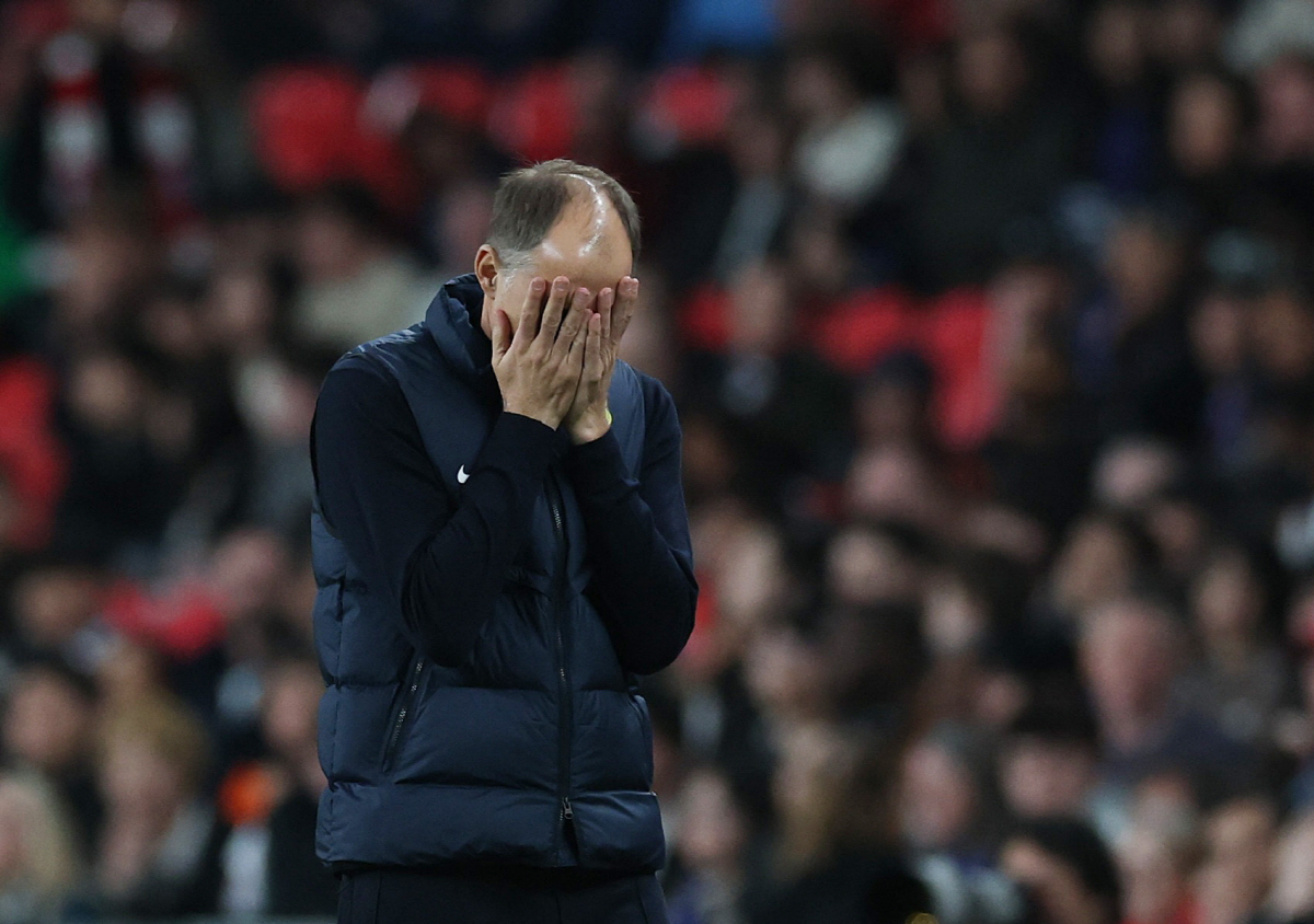 Soccer Football - International Friendly - England v Japan - Wembley Stadium, London, Britain- March 31, 2026 England manager Thomas Tuchel reacts Action Images via Reuters/Paul Childs