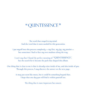 빅뱅 태양, 3년만의 솔로 컴백 QUINTESSENCE