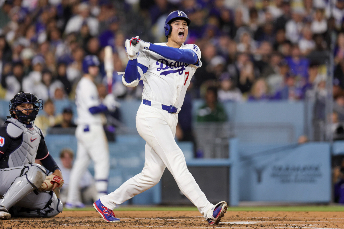 오타니 쇼헤이가 3회말 타석에서 파울을 치고 있다. AFP연합뉴스