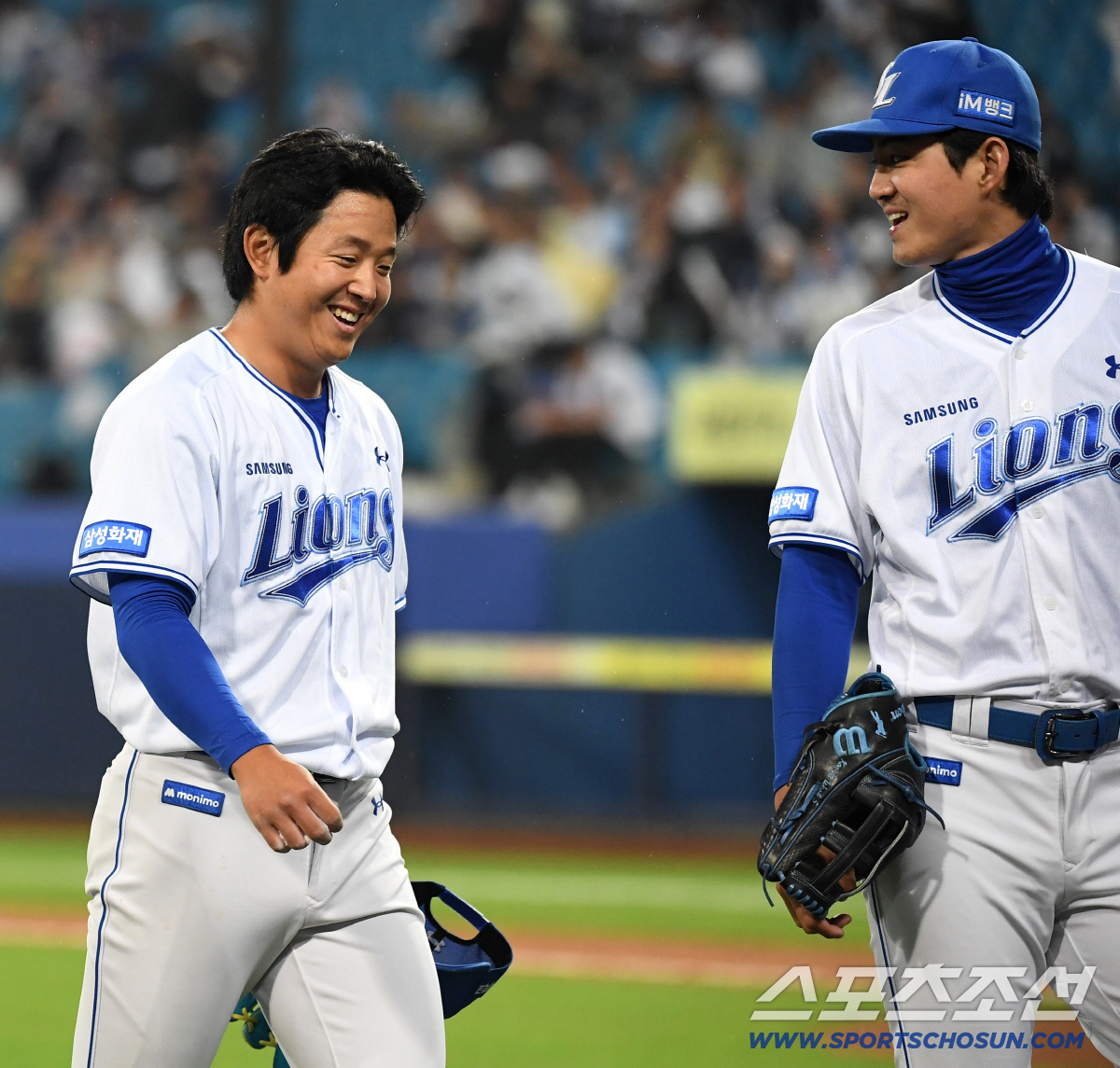 1일 대구 삼성라이온즈파크에서 열린 삼성과 두산의 경기. 5회 투구를 마치고 미소 짓는 삼성 선발 양창섭. 대구=송정헌 기자songs@sportschosun.com/2026.04.01/