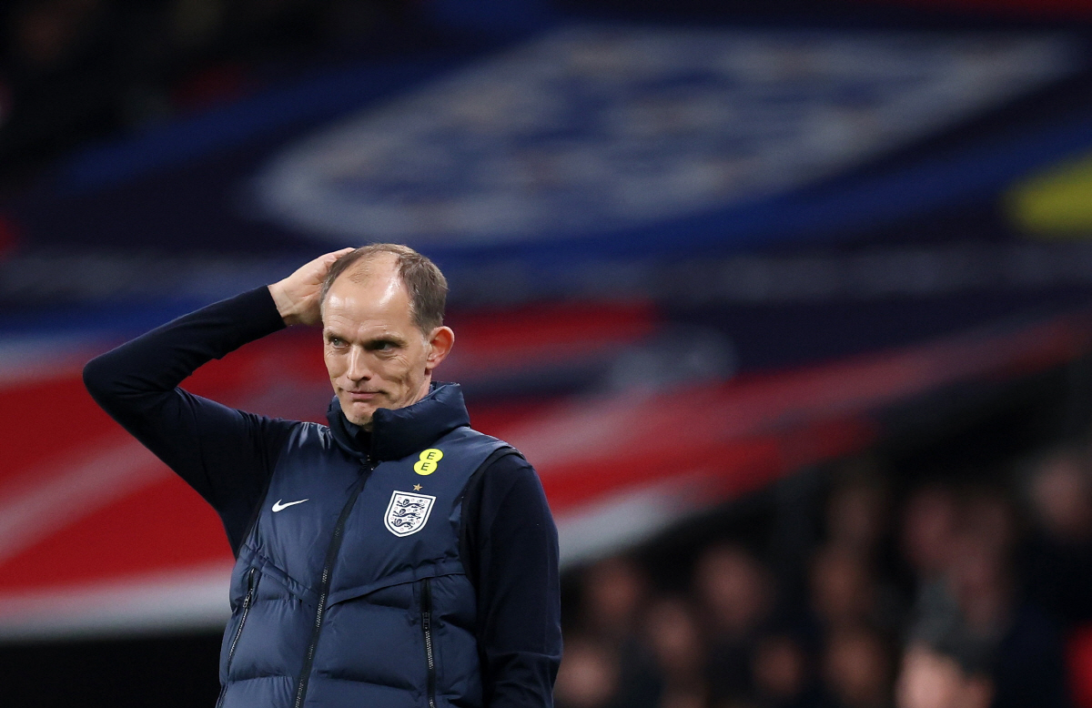 epa12863061 England head coach Thomas Tuchel reacts during the international friendly match between England and Japan at Wembley Stadium in London, Great Britain, 31 March 2026. EPA/ANDY RAIN