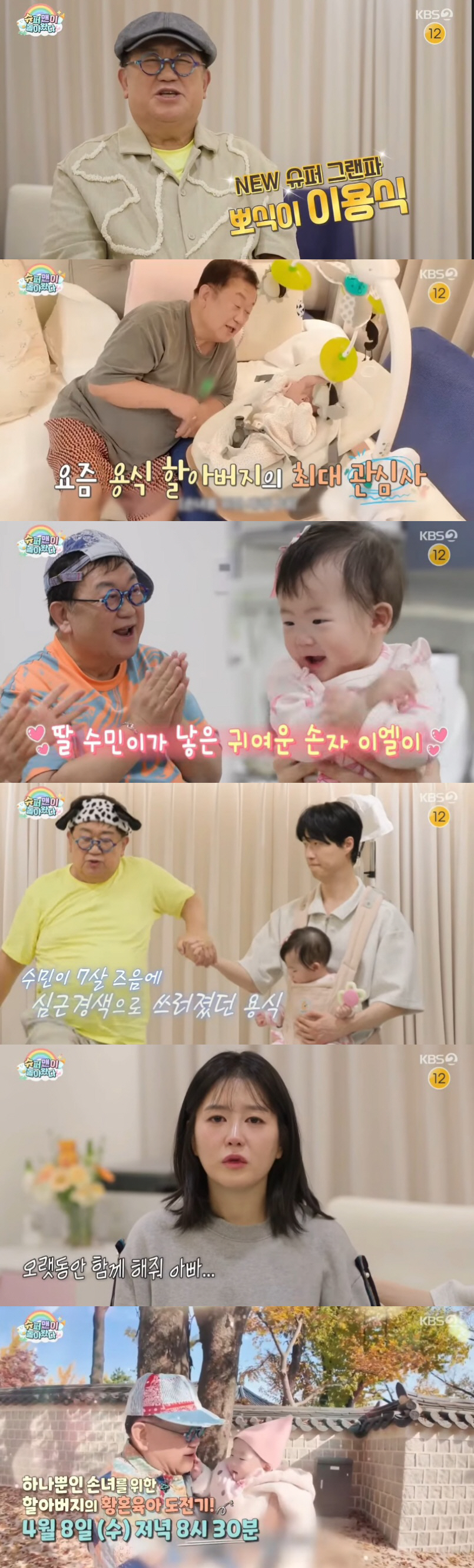 '이용식 늦둥이 딸' 이수민 눈물 "父심근경색으로 쓰러져, 오래오래 함께해주길"(슈돌)
