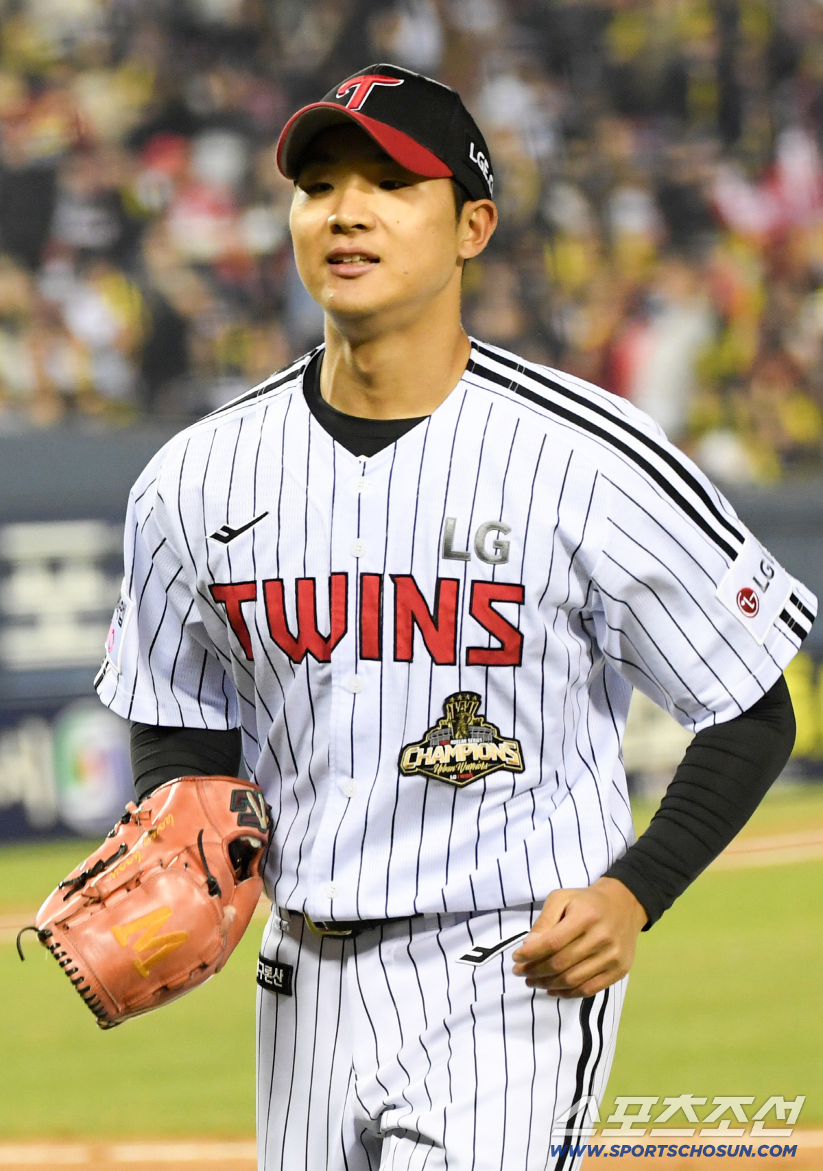 1일 잠실구장에서 열린 LG와 KIA의 경기. LG 우강훈이 숨을 고르고 있다. 잠실=박재만 기자 pjm@sportschosun.com/2026.04.01/