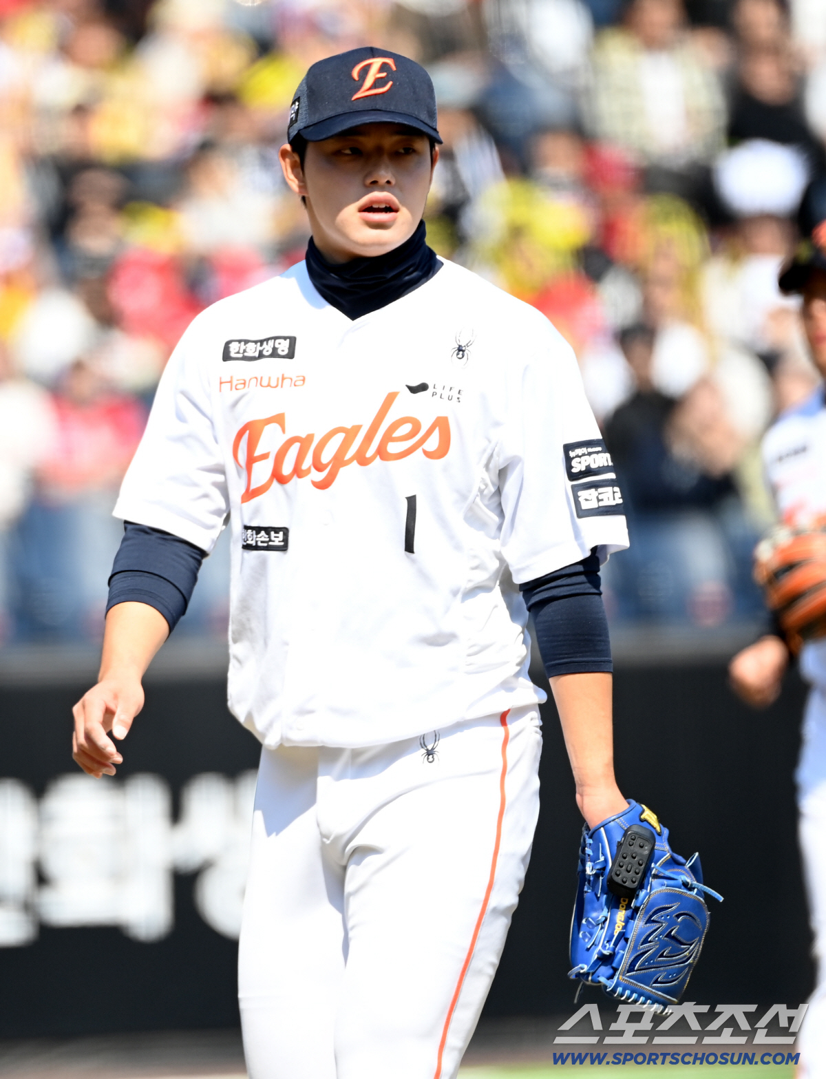 20일 대전한화생명볼파크에서 열린 KIA와 한화의 시범경기, 2회초 투구를 마친 한화 문동주가 더그아웃으로 향하고 있다. 대전=허상욱 기자wook@sportschosun.com/2026.03.20/