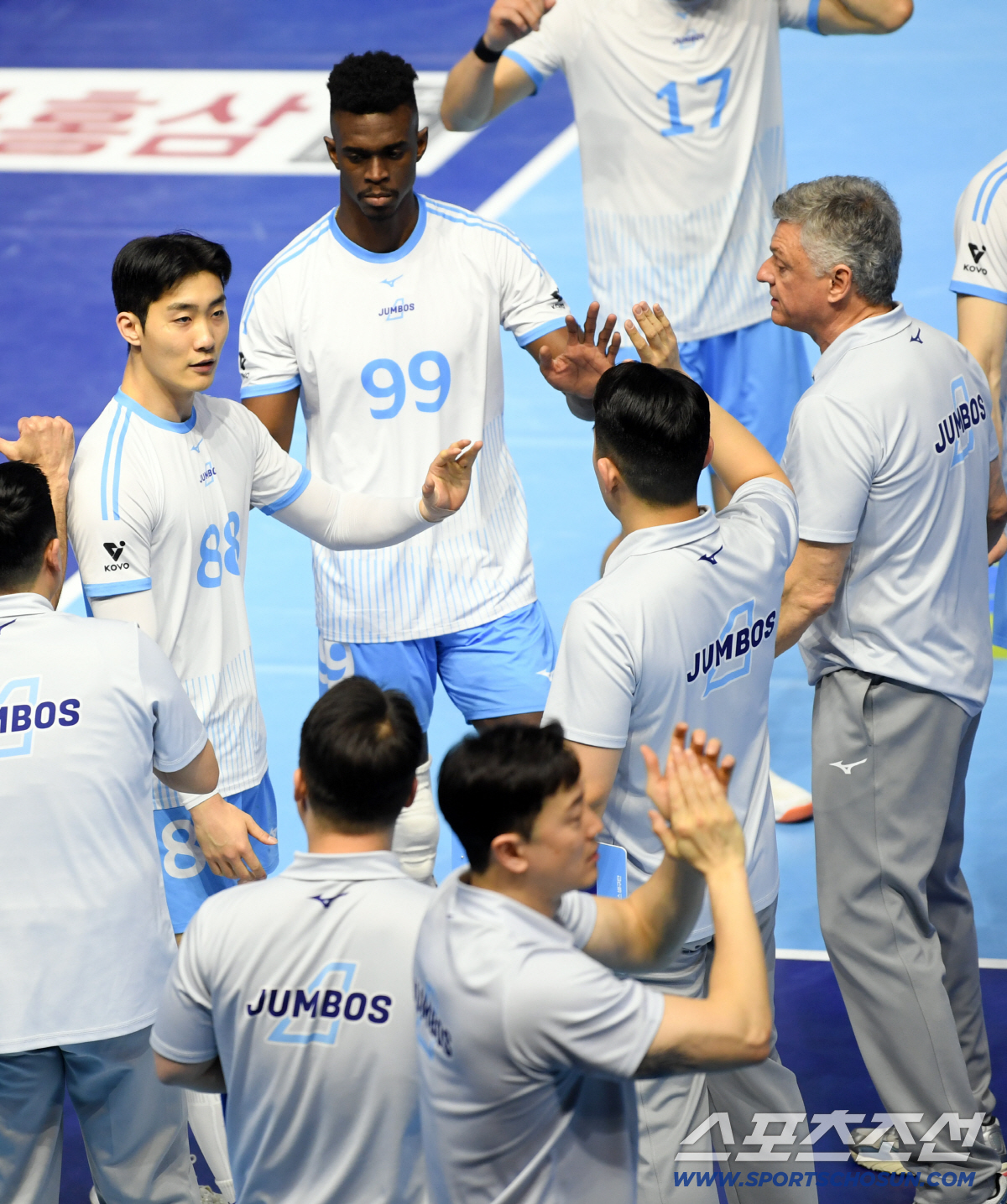 2일 인천 계양체육관에서 열린 V리그 남자부 챔피언결정전 대한항공과 현대캐피탈의 경기. 대한항공 임재영이 득점 후 환호하고 있다. 인천=박재만 기자 pjm@sportschosun.com/2026.04.02/