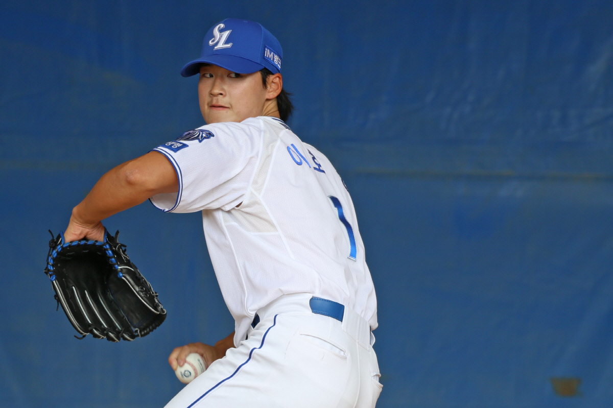 오키나와 캠프 당시 이호성. 사진제공=삼성 라이온즈