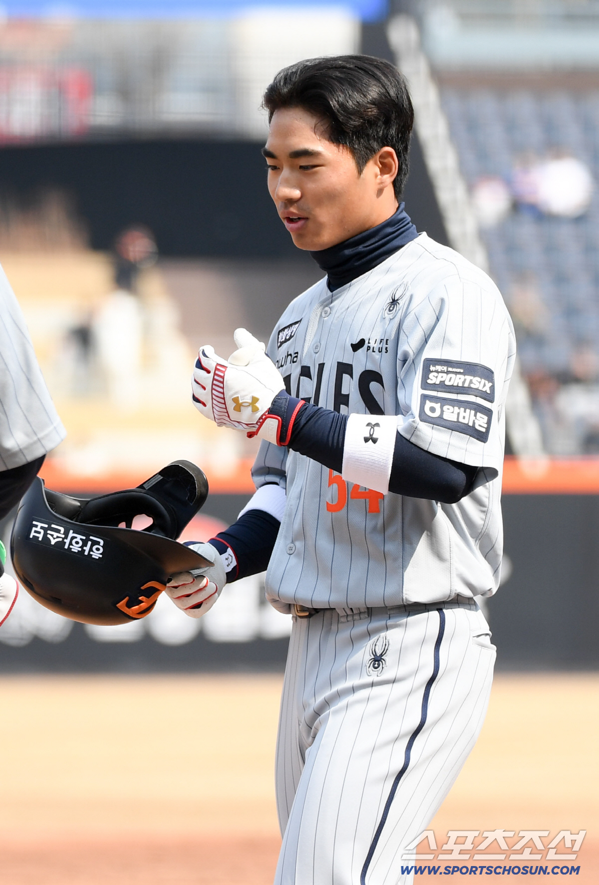 12일 대전한화생명볼파크에서 열린 KBO리그 한화 이글스와 삼성 라이온즈의 시범경기. 한화 오재원이 숨을 고르고 있다. 대전=박재만 기자 pjm@sportschosun.com/2026.03.12/