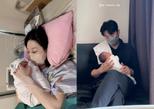 '김소영♥' 오상진, 똑닮은 생후 2일 子 안고 여유...