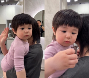 심형탁♥사야 子 하루, 더 짧아진 머리..BTS 정국 닮은 '확신의 아이돌 센터상'