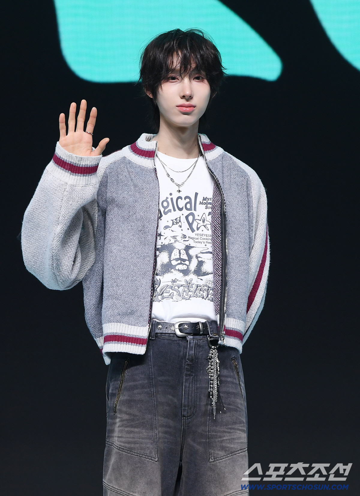 그룹 킥플립의 미니 4집 발매 기념 쇼케이스가 6일 오후 서울 광진구 예스24라이브홀에서 열렸다. 멤버 주왕이 포즈 취하고 있다. 정재근 기자 cjg@sportschosun.com/2026.4.6/