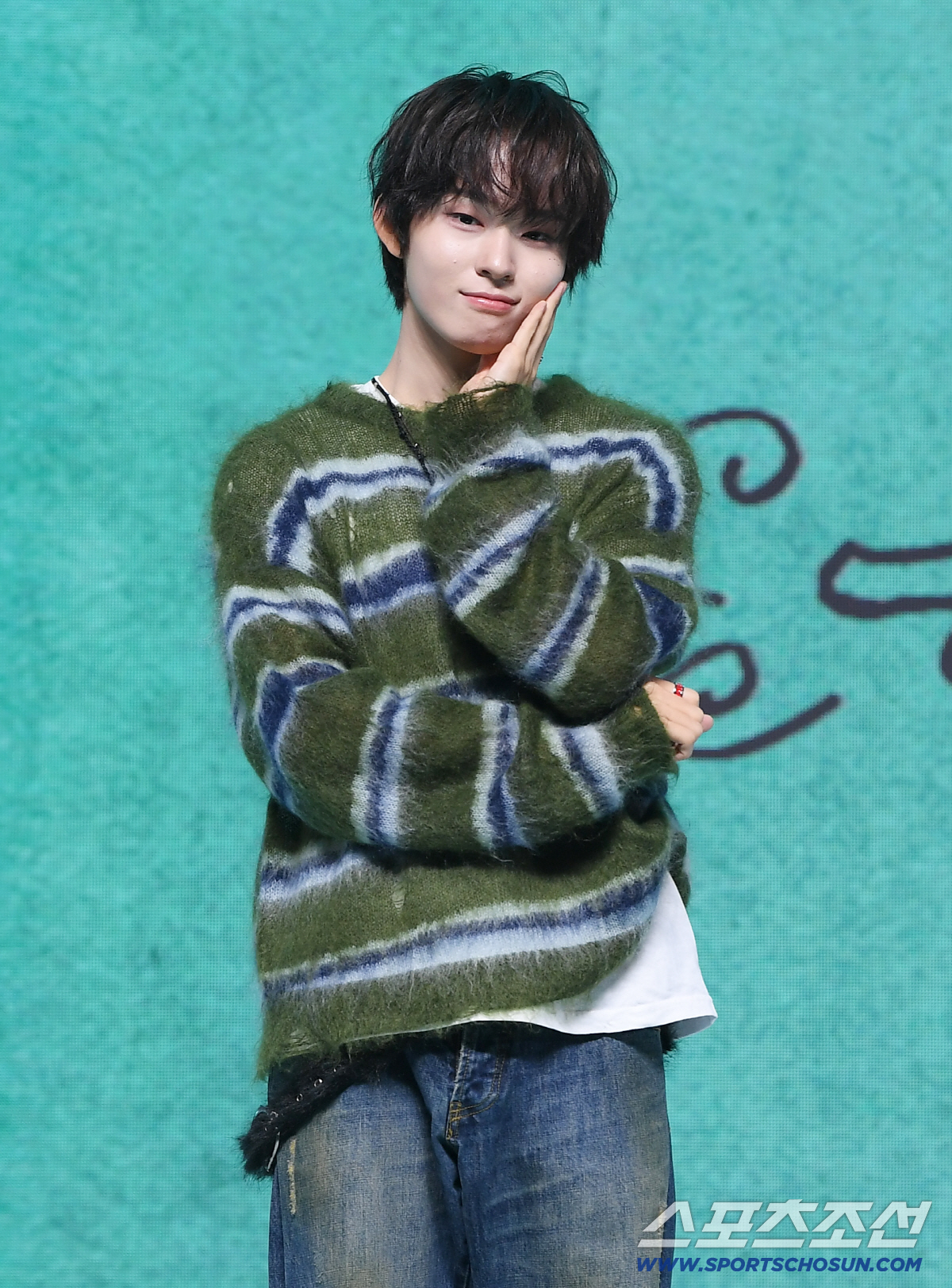 그룹 킥플립의 미니 4집 발매 기념 쇼케이스가 6일 오후 서울 광진구 예스24라이브홀에서 열렸다. 멤버 케이주가 포즈 취하고 있다. 정재근 기자 cjg@sportschosun.com/2026.4.6/