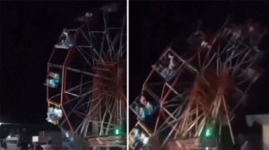 '한순간에 와르르' 18m 축제장 대관람차 붕괴, 10명 중태