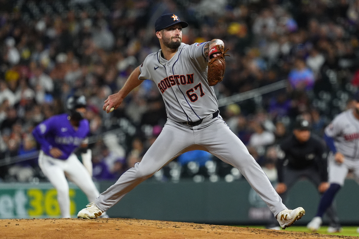 휴스턴 코디 볼튼이 7일(한국시각) 콜로라도전에 선발등판해 힘차게 공을 던지고 있다. Imagn Images연합뉴스