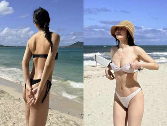 "안 입은 줄" 솔라, 파격 비키니에 드러난 탄력 몸매…'베이글녀'의 정석
