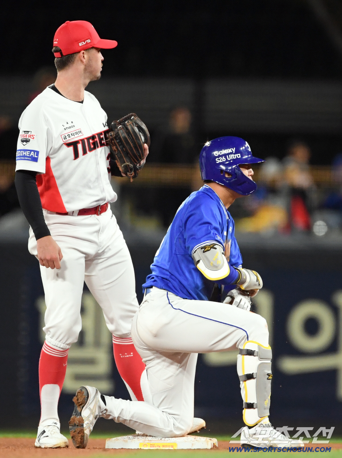 7일 광주 기아챔피언스필드에서 열린 KIA와 삼성의 경기. 삼성 류지혁이 숨을 고르고 있다. 광주=박재만 기자 pjm@sportschosun.com/2026.04.07/