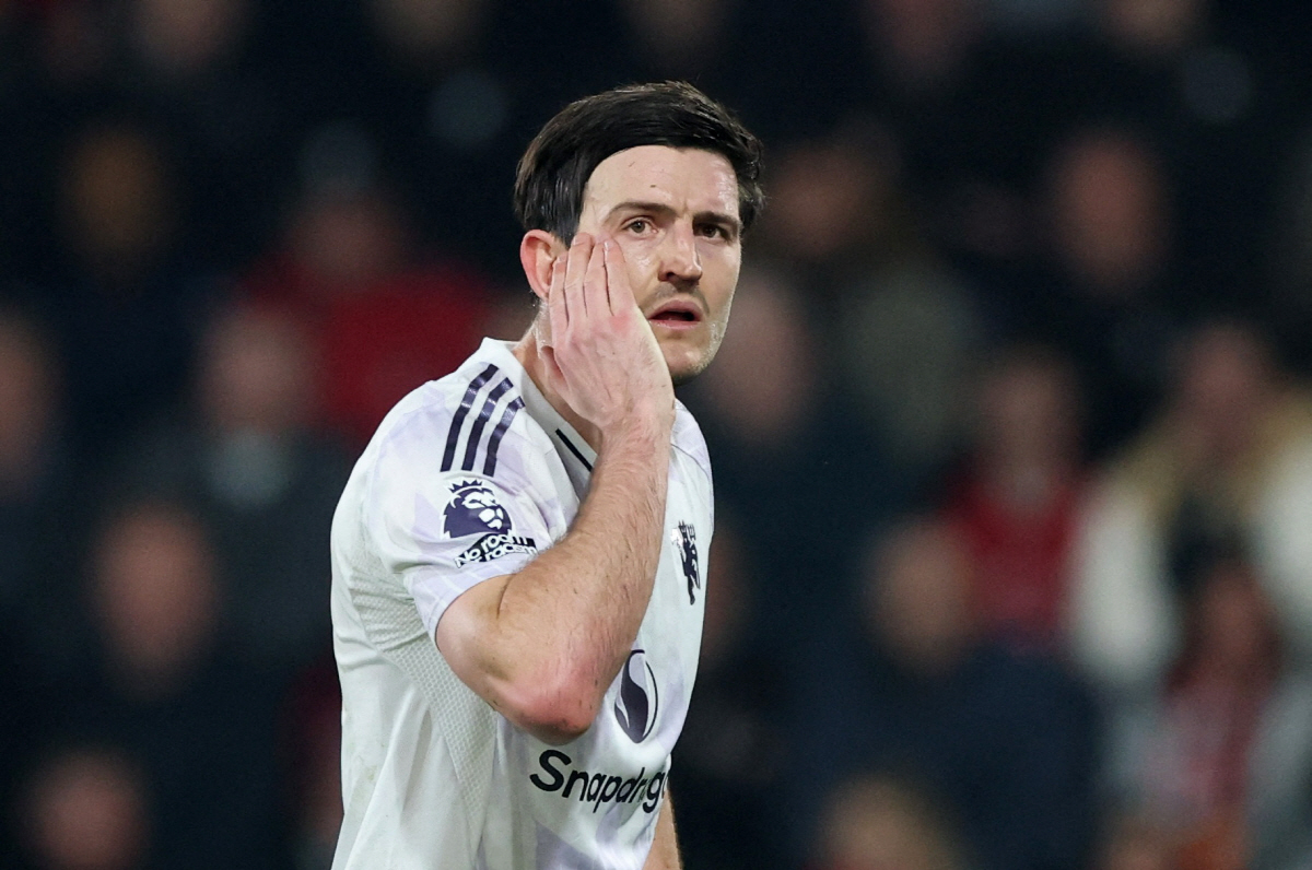 Soccer Football - Premier League - AFC Bournemouth v Manchester United - Vitality Stadium, Bournemouth, Britain - March 20, 2026 Manchester United's Harry Maguire reacts