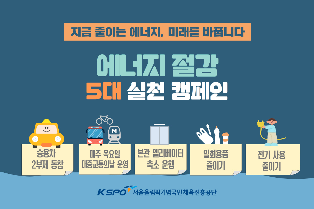 국민체육진흥공단, '에너지 절감 5대 실천 캠페인' 추진