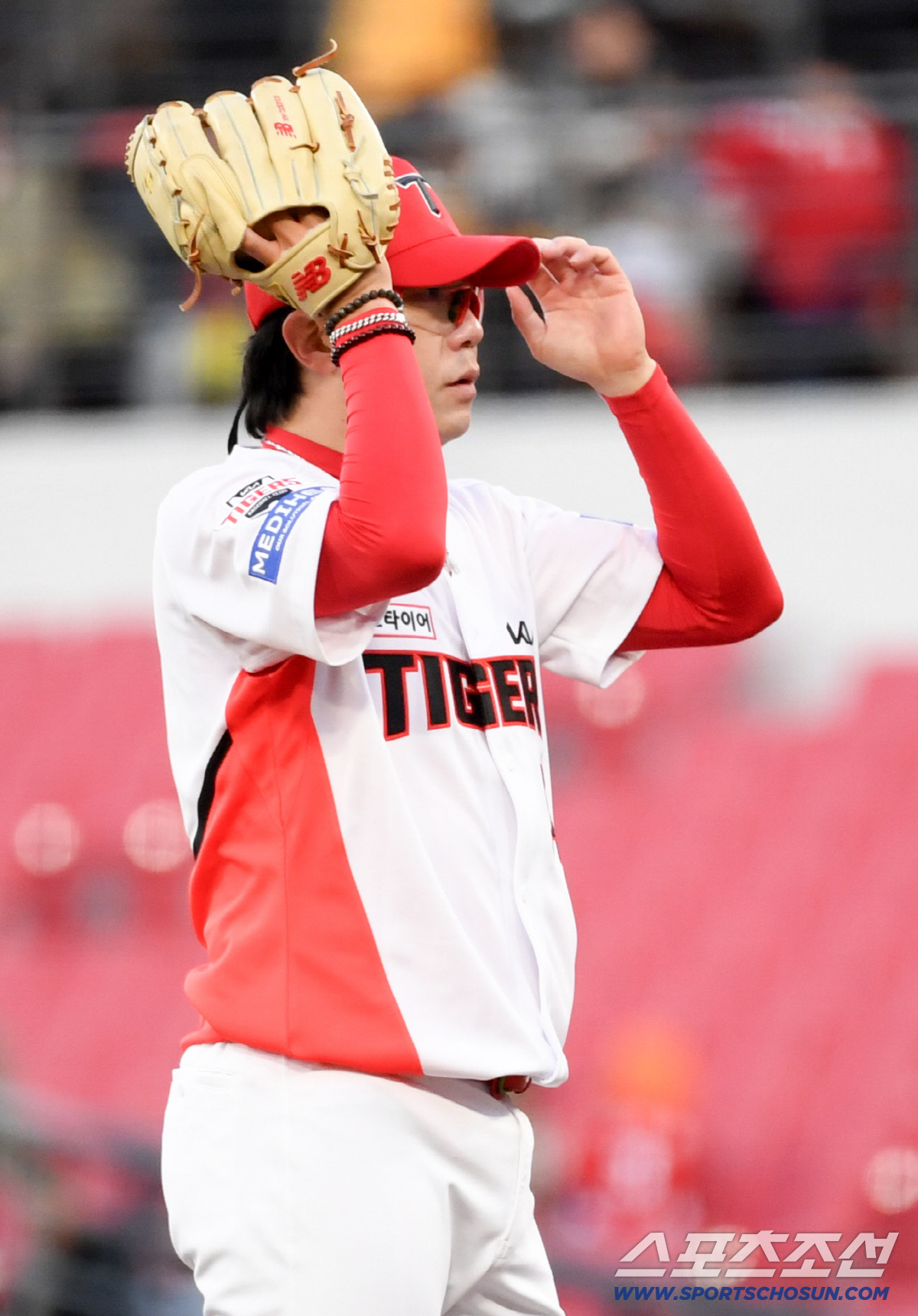 7일 광주 기아챔피언스필드에서 열린 KIA와 삼성의 경기. KIA 양현종이 숨을 고르고 있다. 광주=박재만 기자 pjm@sportschosun.com/2026.04.07/