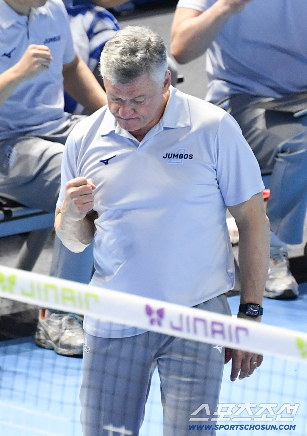 2일 인천 계양체육관에서 열린 V리그 남자부 챔피언결정전 대한항공과 현대캐피탈의 경기. 헤난 달 조토 감독이 환호하고 있다. 인천=박재만 기자 pjm@sportschosun.com/2026.04.02/