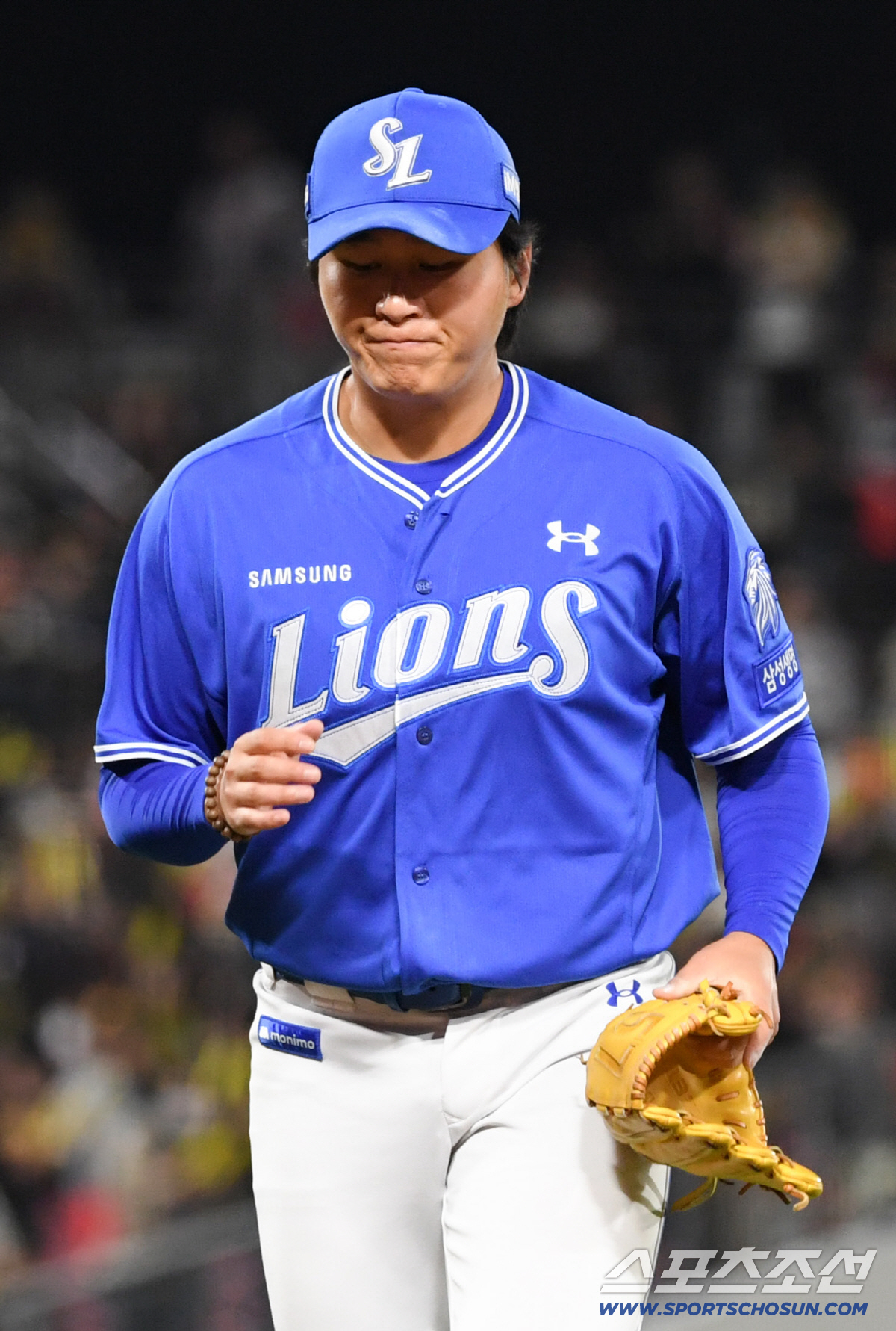 8일 광주 기아챔피언스필드에서 열린 KIA와 삼성의 경기. 삼성 이승현이 숨을 고르고 있다. 광주=박재만 기자 pjm@sportschosun.com/2026.04.08/