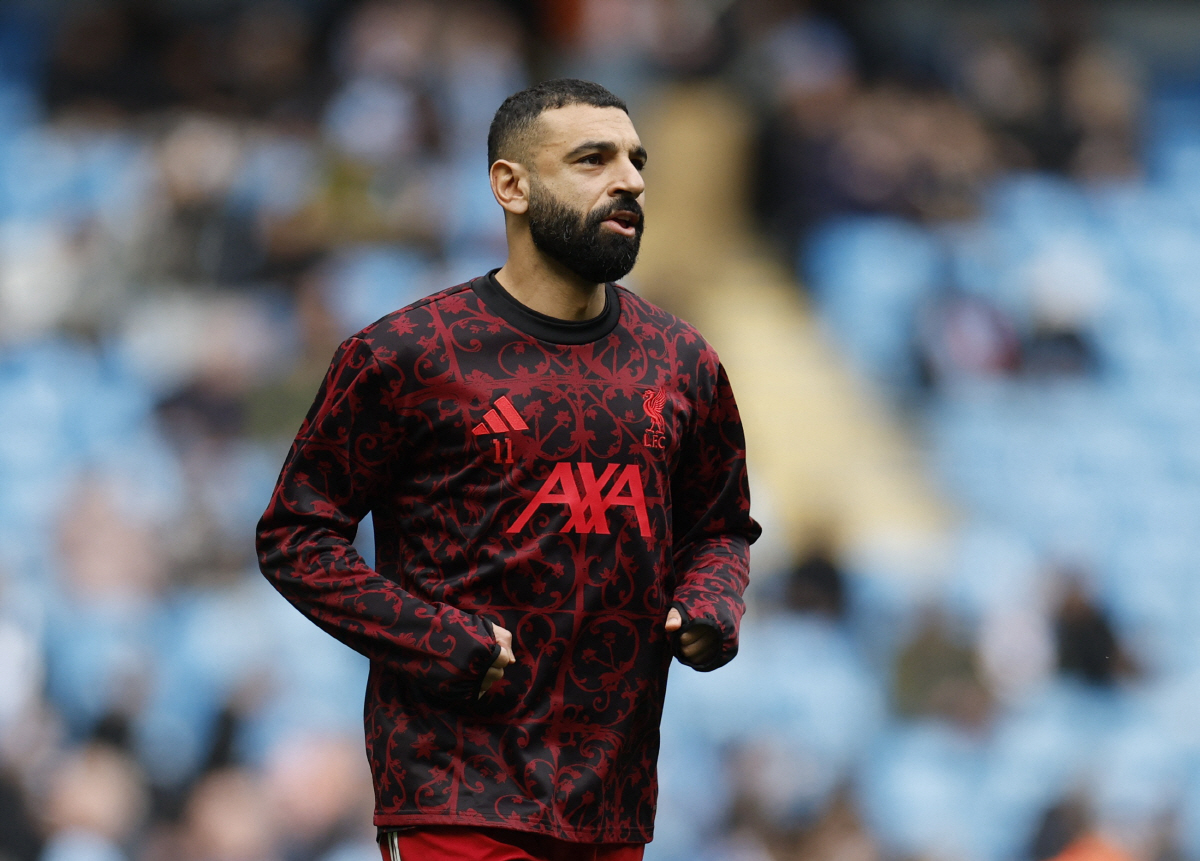 Soccer Football - FA Cup - Quarter Final - Manchester City v Liverpool - Etihad Stadium, Manchester, Britain - April 4, 2026 Liverpool's Mohamed Salah during the warm up before the match Action Images via Reuters/Jason Cairnduff
