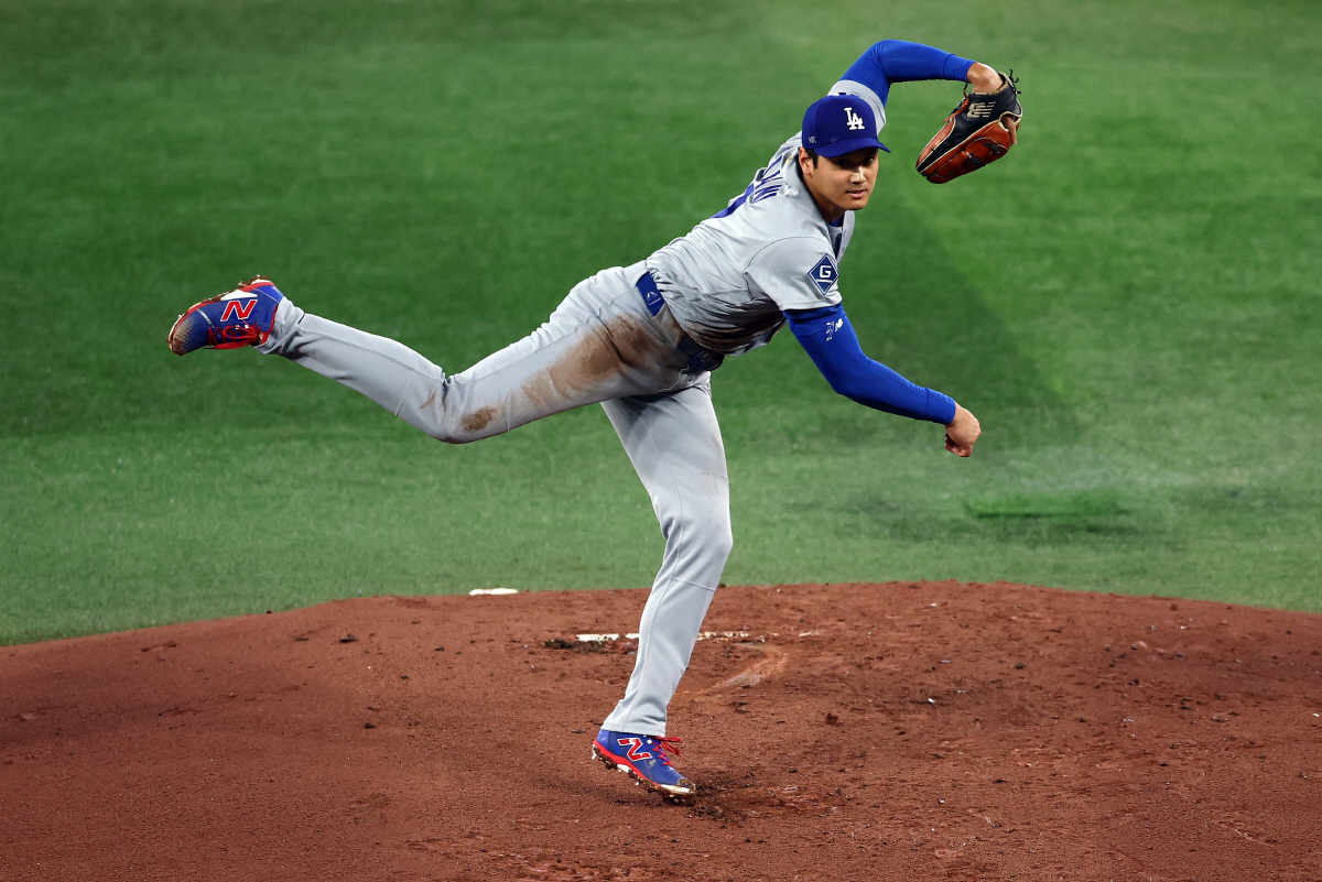 오타니 쇼헤이가 2회말 투구를 힘차게 하고 있다. AFP연합뉴스