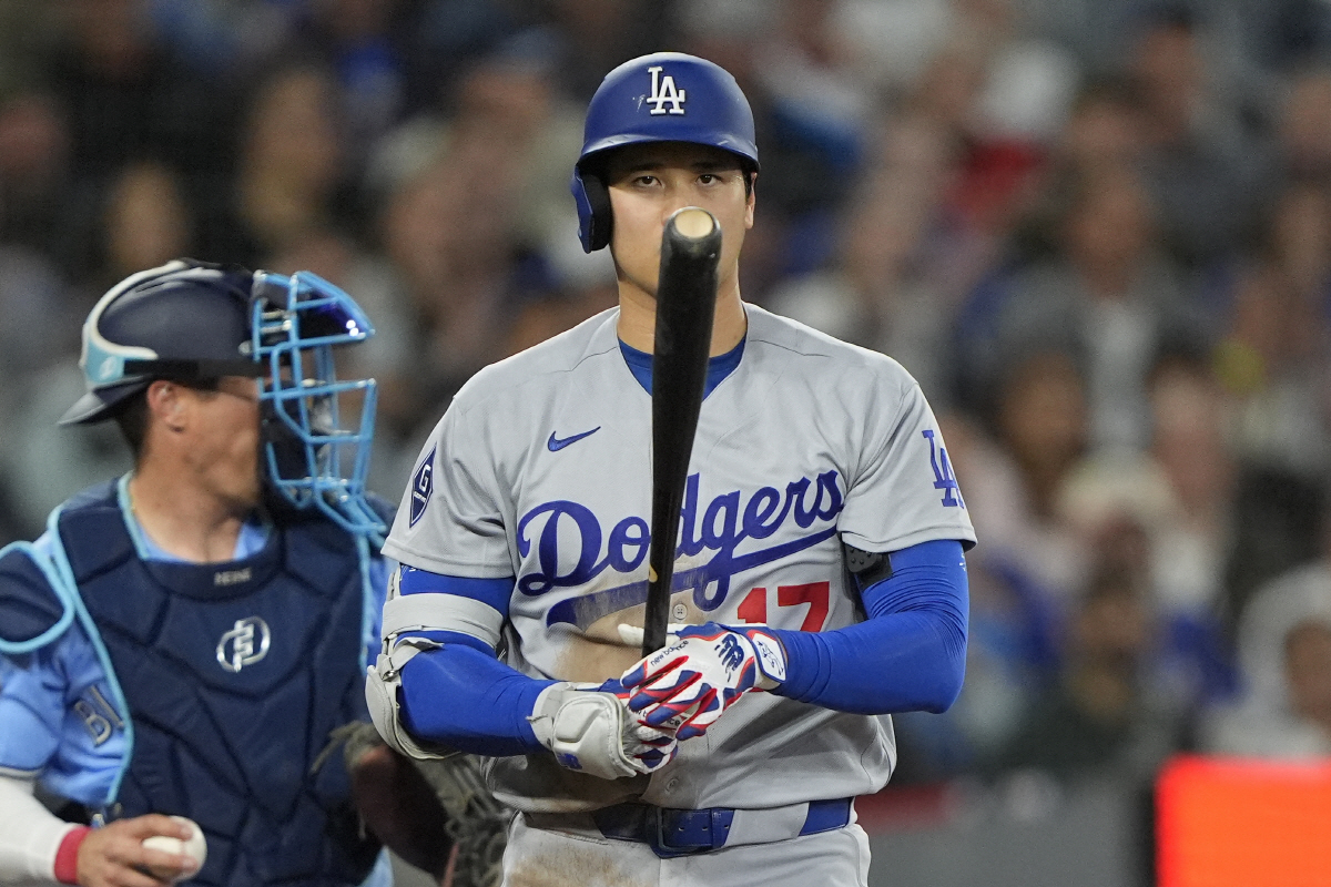 오타니가 3회 삼진을 당하고 물러나고 있다. Imagn Images연합뉴스