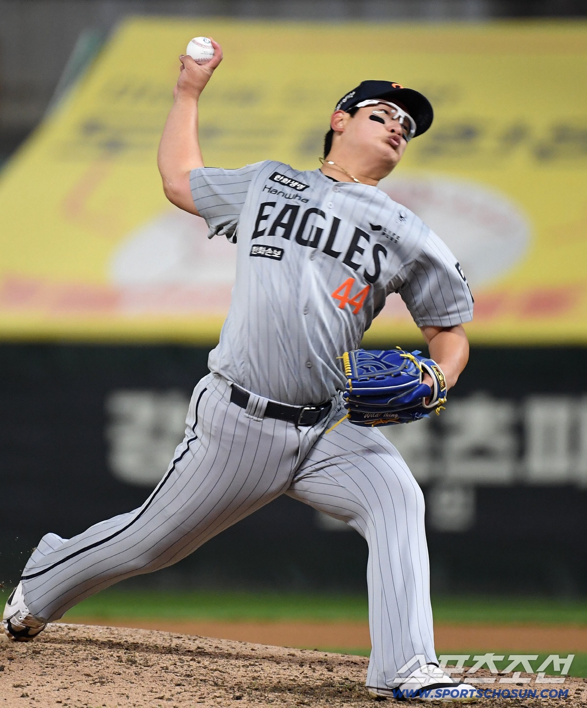 7일 인천 SSG랜더스필드에서 열린 SSG와 한화의 경기. 투구하고 있는 한화 김서현. 인천=송정헌 기자 songs@sportschosun.com/2026.04.07/