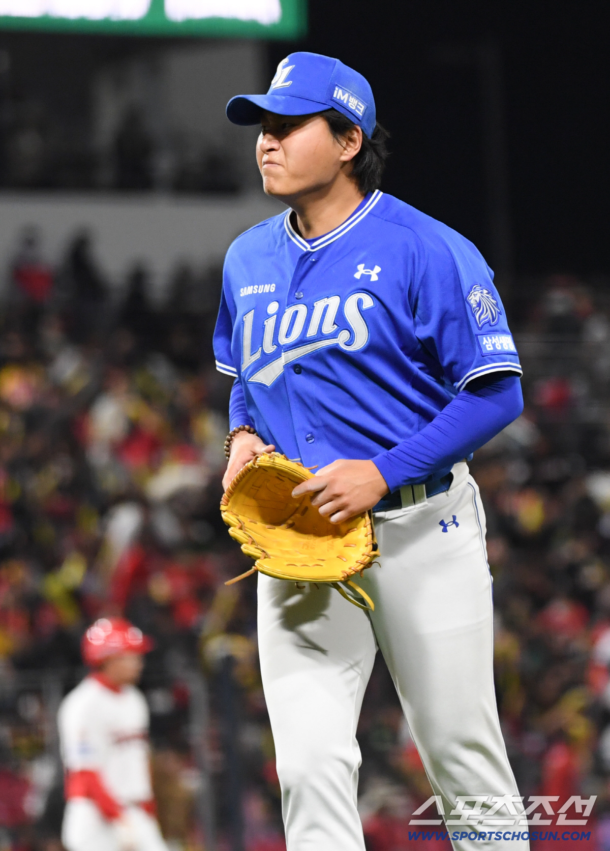 8일 광주 기아챔피언스필드에서 열린 KIA와 삼성의 경기. 삼성 이승현이 마운드에서 내려오고 있다. 광주=박재만 기자 pjm@sportschosun.com/2026.04.08/