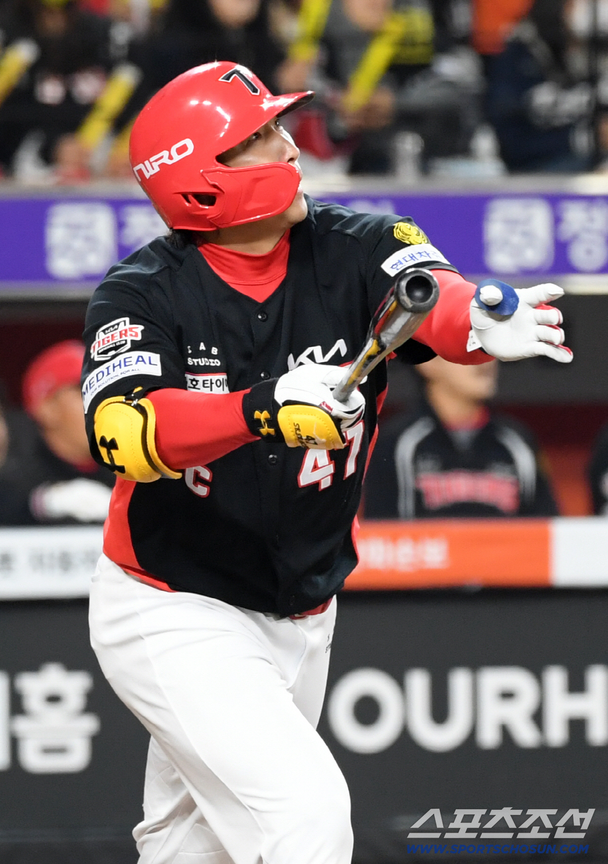 10일 대전 한화생명볼파크에서 열린 한화와 KIA의 경기. 4회초 1사 2루 KIA 나성범이 투런포를 날리고 있다. 대전=박재만 기자 pjm@sportschosun.com/2026.04.10/