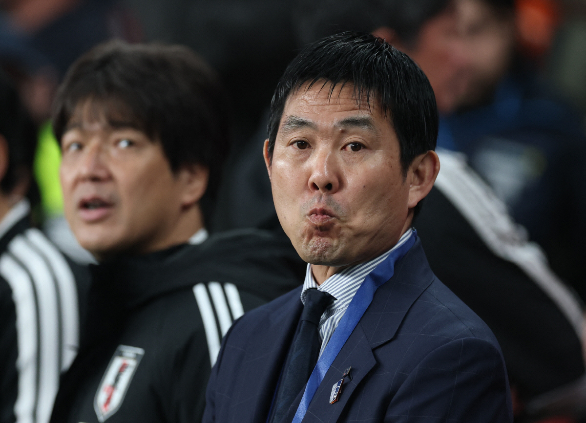 Soccer Football - International Friendly - England v Japan - Wembley Stadium, London, Britain- March 31, 2026 Japan coach Hajime Moriyasu before the match Action Images via Reuters/Paul Childs