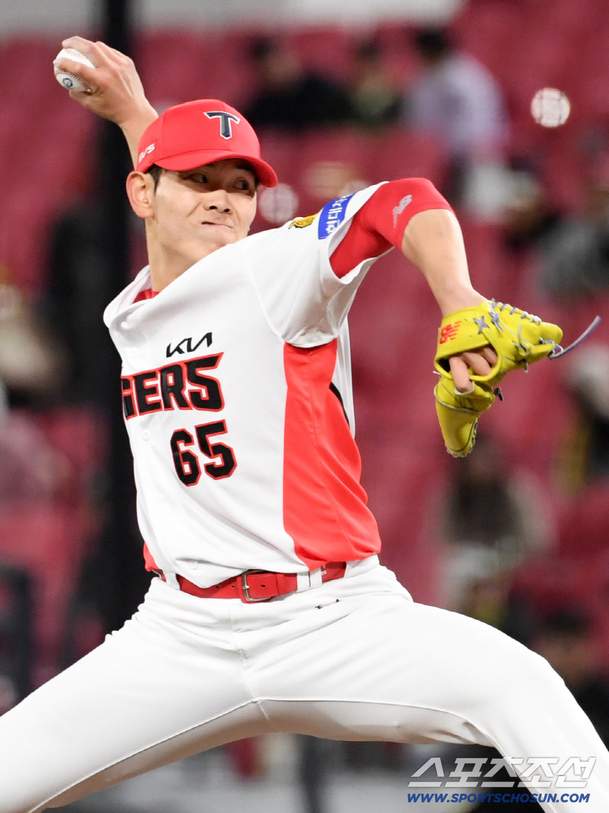 7일 광주 기아챔피언스필드에서 열린 KIA와 삼성의 경기. KIA 성영탁이 역투하고 있다. 광주=박재만 기자 pjm@sportschosun.com/2026.04.07/