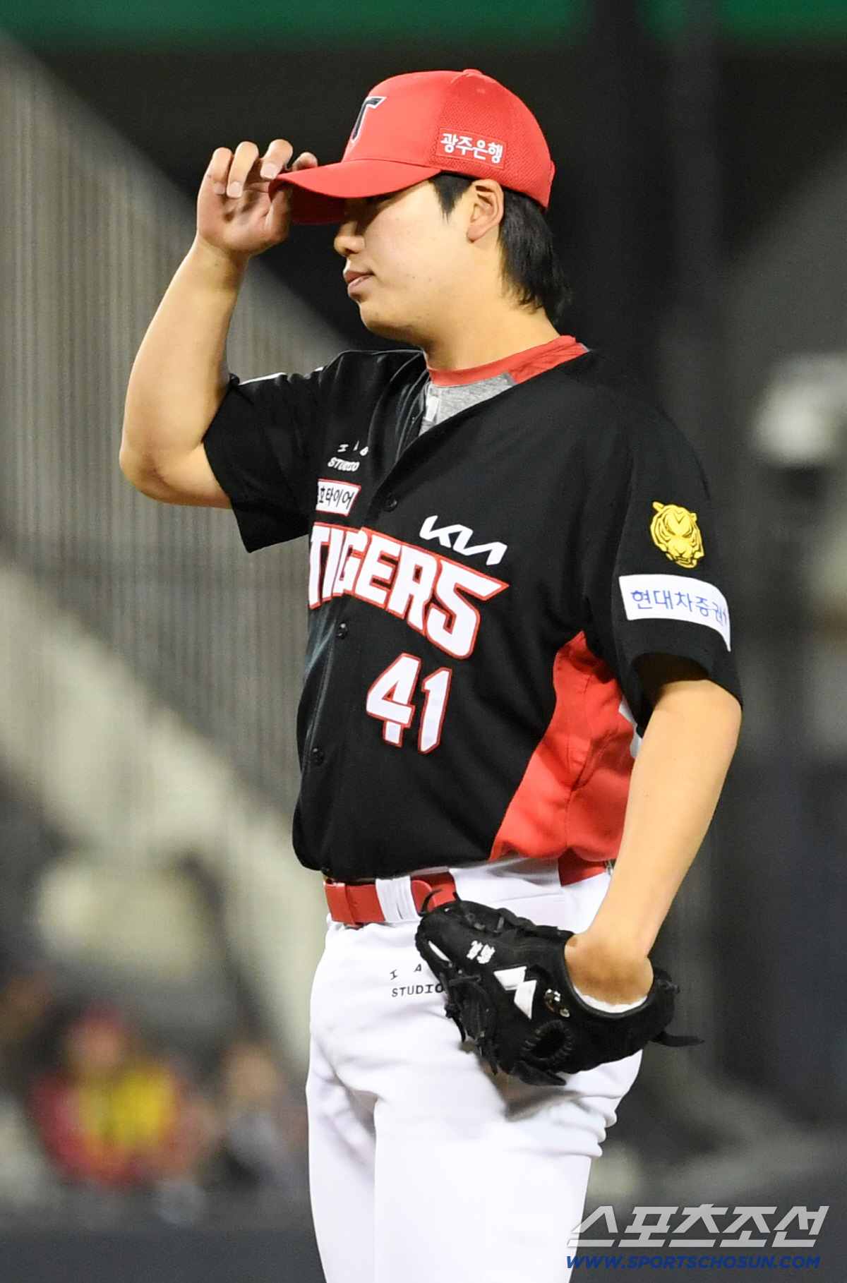 1일 잠실구장에서 열린 LG와 KIA의 경기. KIA 황동하가 숨을 고르고 있다. 잠실=박재만 기자 pjm@sportschosun.com/2026.04.01/