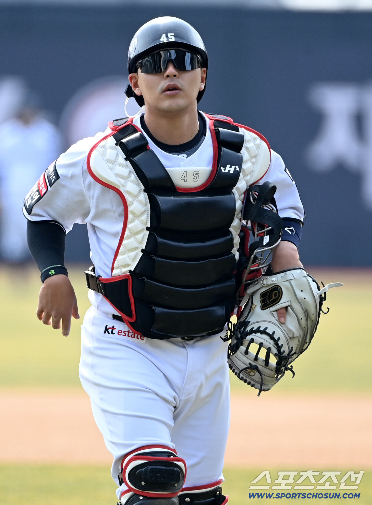 16일 수원KT위즈파크에서 열린 LG와 KT의 시범경기. 수비에 나선 KT 포수 한승택. 수원=허상욱 기자 wook@sportschosun.com/2026.03.16/
