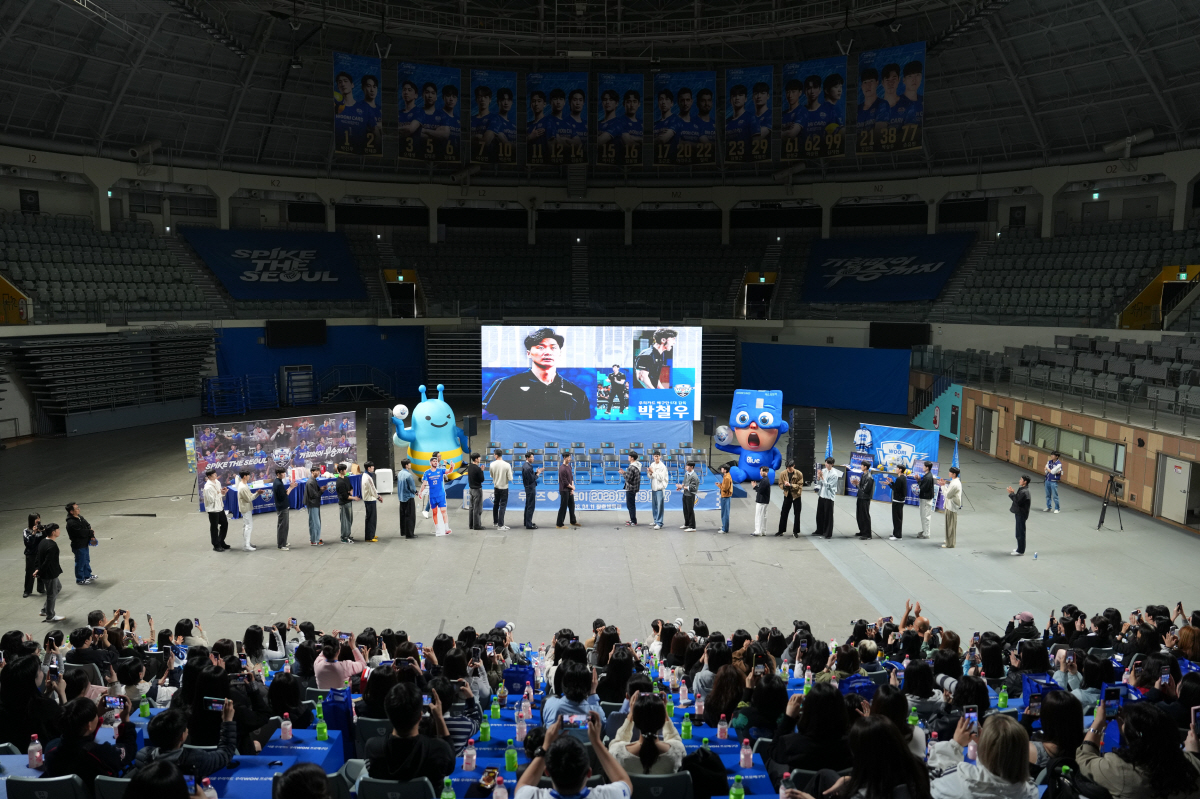 11일 서울 장충체육관에서 열린 우리카드 우리WON 팬미팅. 사진제공=우리카드 우리WON 배구단